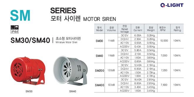 Còi hú báo động Q-Light Motor Siren, 110dB SM30