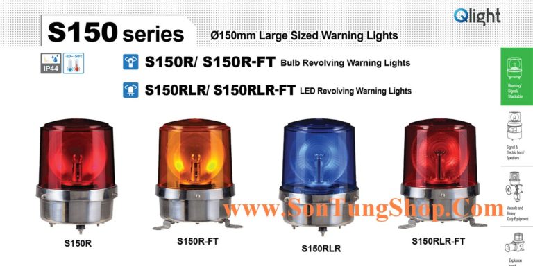 S150RLR-FT-BZ-12-R Đèn quay tín hiệu Qlight Φ150 Bóng LED 12VDC IP44