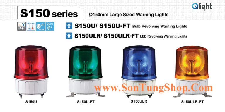 S150ULR-FT-220-A Đèn quay tín hiệu Qlight Φ150 Bóng LED 220VAC IP44