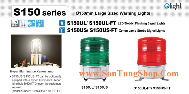 Đèn báo hiệu Qlight Hàn Quốc Φ150 Nhấp nháy, S150UL-S150US