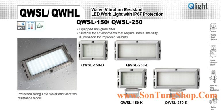 Đèn LED chiếu sáng Qlight QWSL, Chống nước, Chống rung, IP67