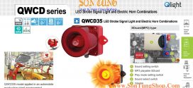 QWCD35SD-110/220-R-LC Đèn báo có Loa mp3 Qlight 31 âm báo nhạc 113dB IP66, CE, 110VAC/220VAC