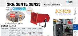 SEN25-WM-12-LC Loa còi báo hiệu Qlight 5 âm báo nhạc 115dB IP55, CE, 12VDC