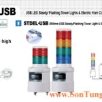 STDEL-USB-WS-4-220-RAGB Đèn tầng USB Qlight Φ80 Bóng LED 4 tầng Còi 5 âm báo 105dB IP54