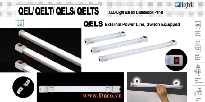 QELS-200 Đèn LED chiếu sáng tủ điện Qlight, Công tắc ON/OFF Bóng LED Dài 200 mm